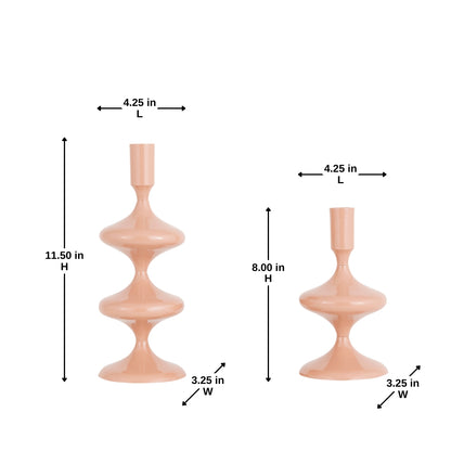 Solace Blush Sculpt Candle Holder - Set of 2