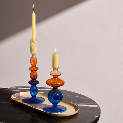 Aurora Duo Glass Candle Holder - Set of 2
