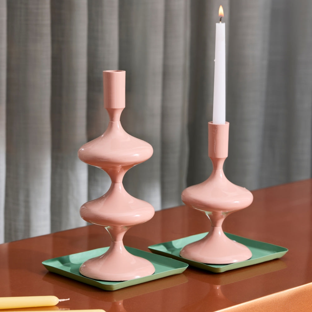 Solace Blush Sculpt Candle Holder - Set of 2