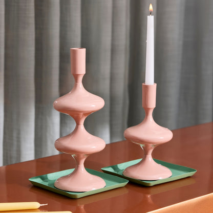 Solace Blush Sculpt Candle Holder - Set of 2