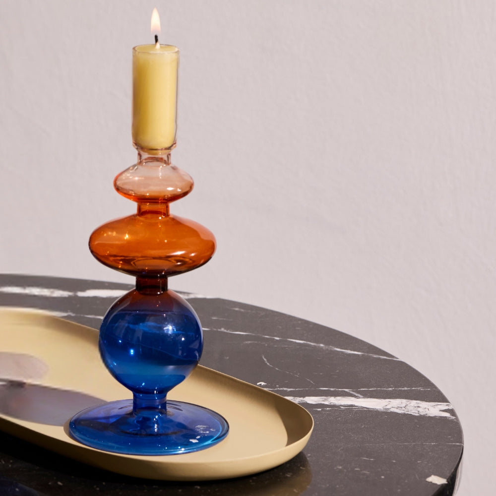 Aurora Duo Glass Candle Holder - Set of 2
