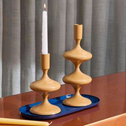 Solis Amber Sculpt Candle Holder - Set of 2