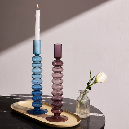 Lumea Bubble Glass Candle Holders - Set of 2