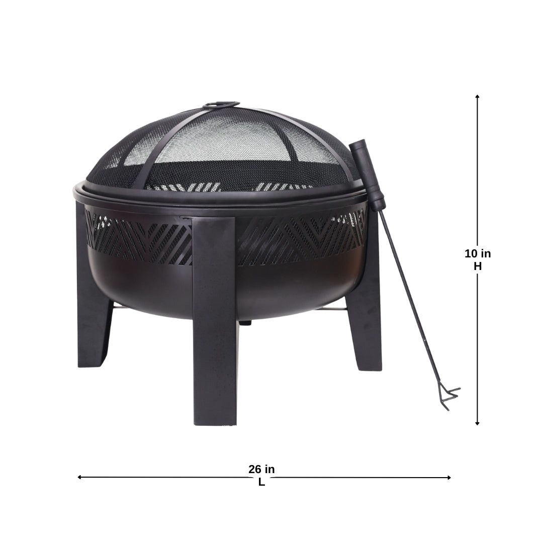 Inferno Round 26"Iron Fire Pit – Modern Minimalist Warmth