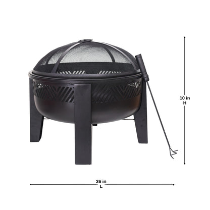 Inferno Round 26"Iron Fire Pit – Modern Minimalist Warmth