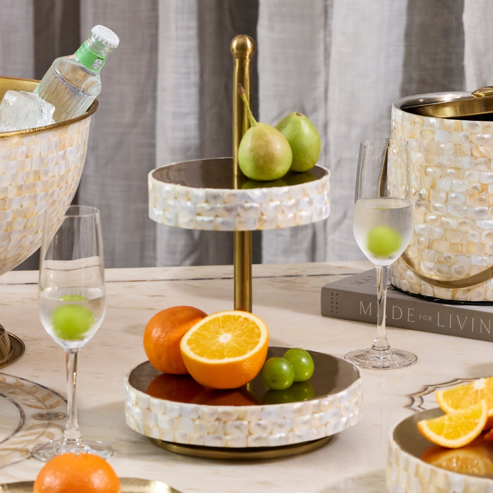 MOP Two Tier Cake Stand