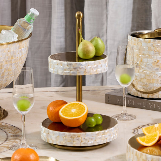 MOP Two Tier Cake Stand