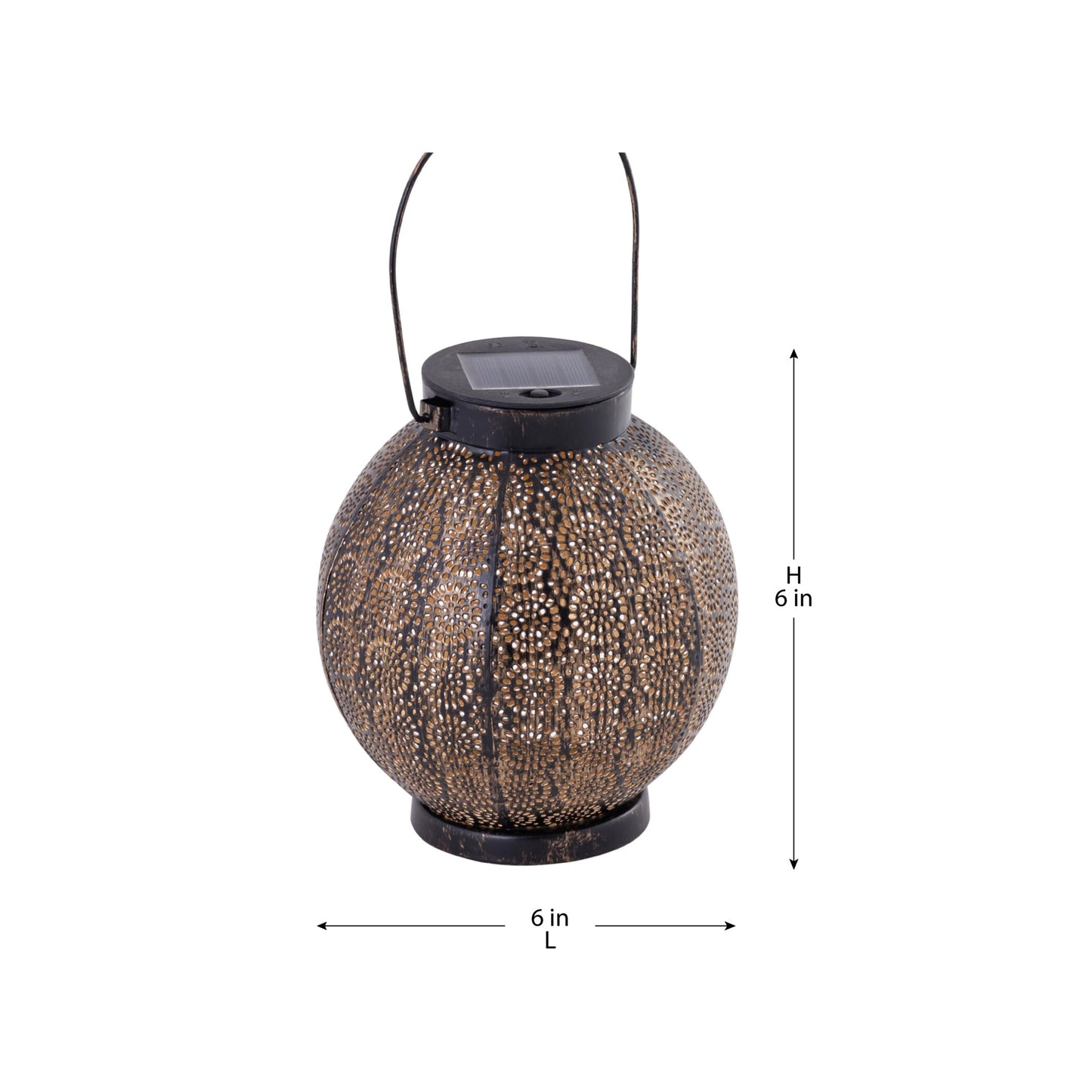 SOLAR SIRAJ BLACK COPPER ROUND LANTERN