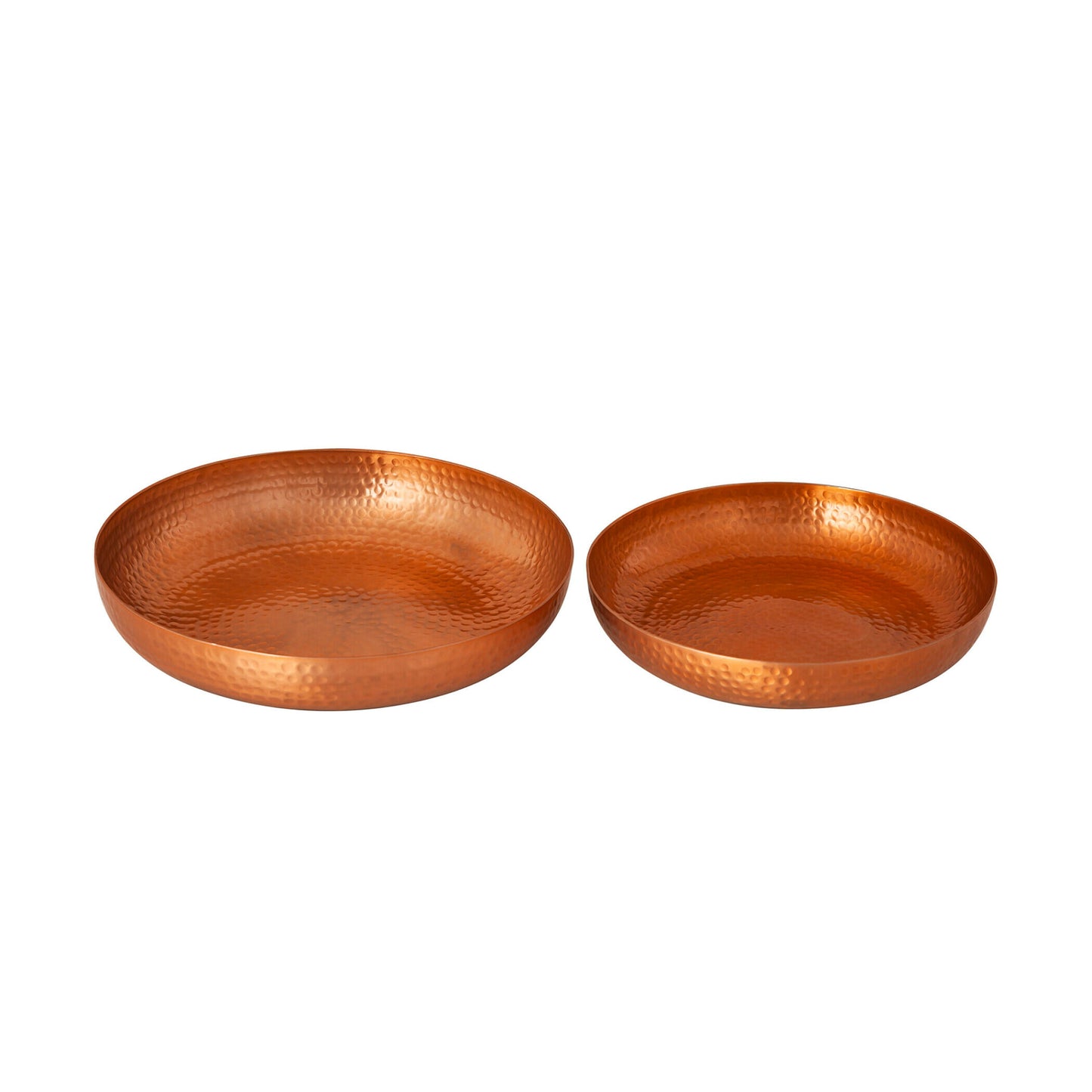 Hammered Round Copper Trays