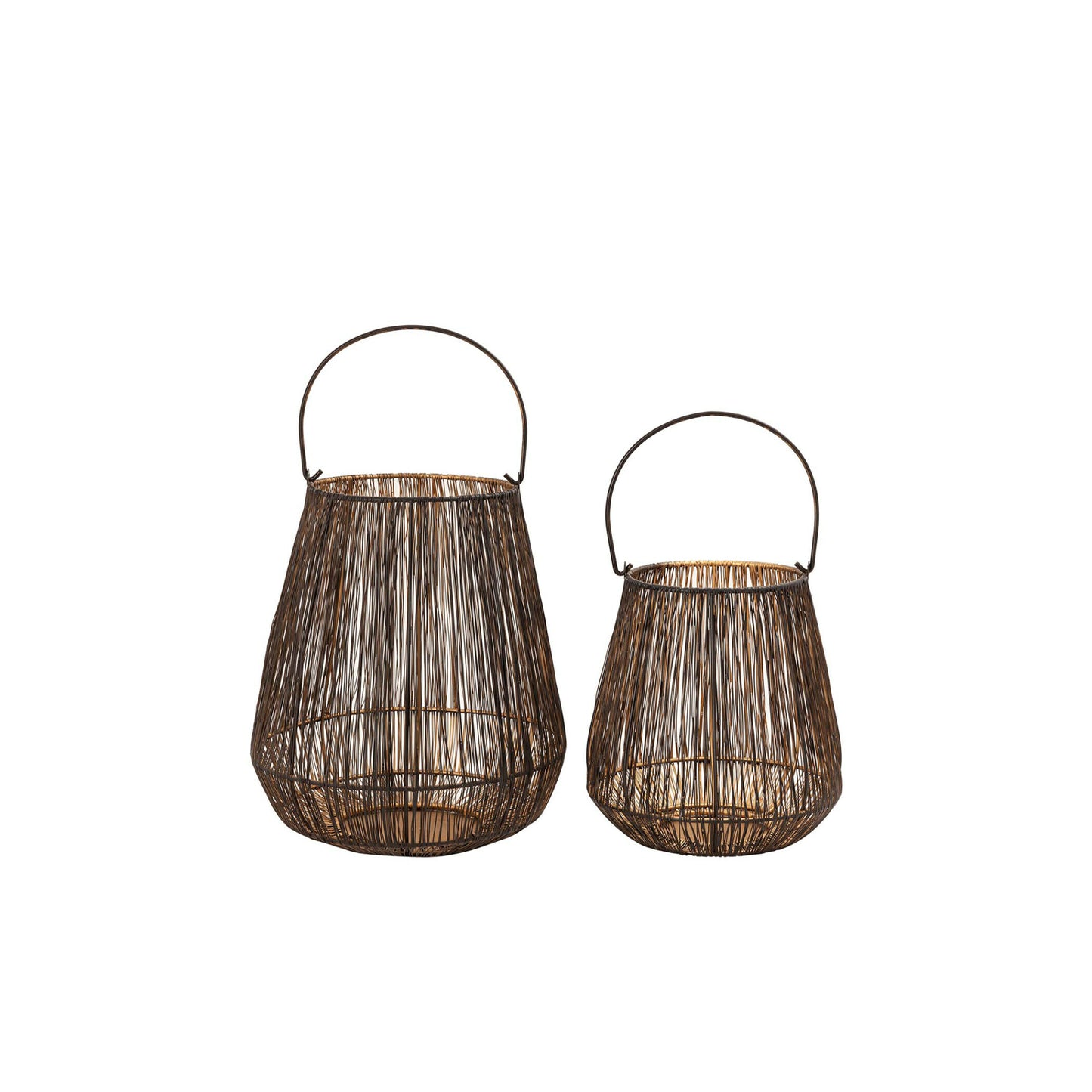 PEAR MESH BLACK METAL LANTERN