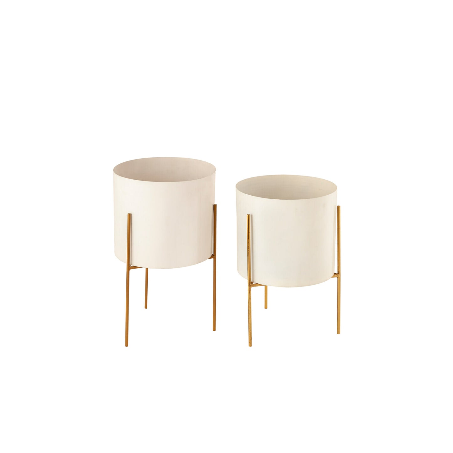 White&Gold Planters- Set Of 2