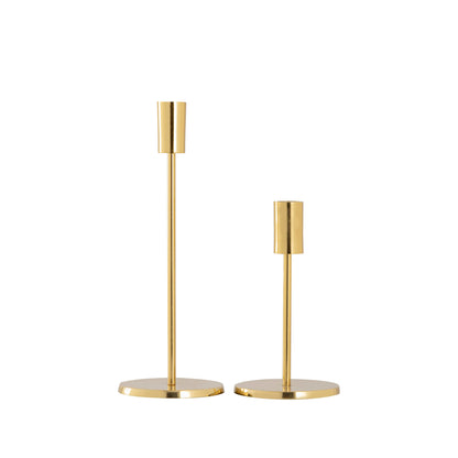 Modern Gold Candle Holder- Set Of 2