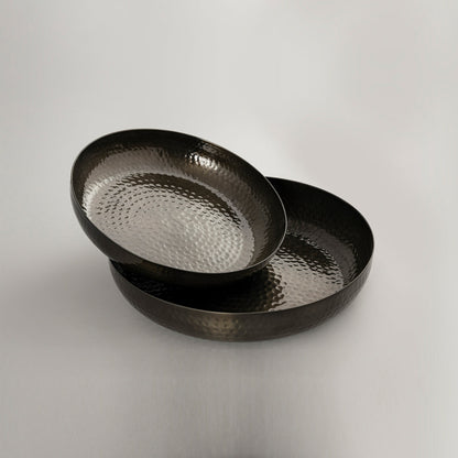 Hammered Round Copper Trays
