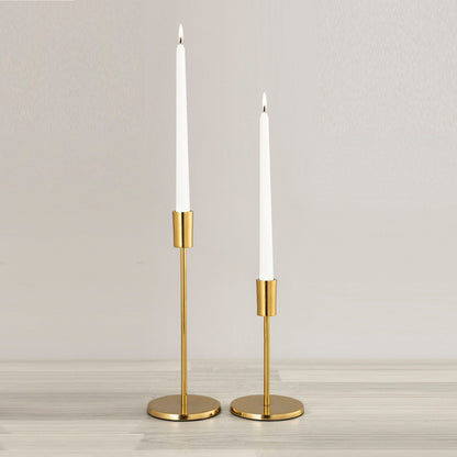 Modern Gold Candle Holder- Set Of 2