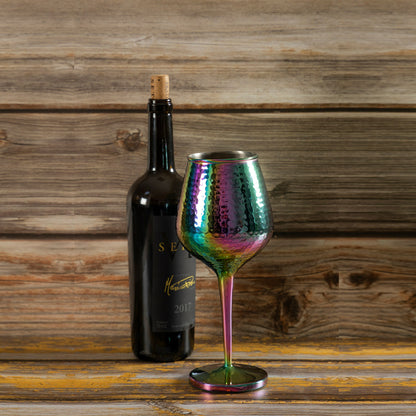 RAINBOW FINISH WINE GLASSES SET OF 2