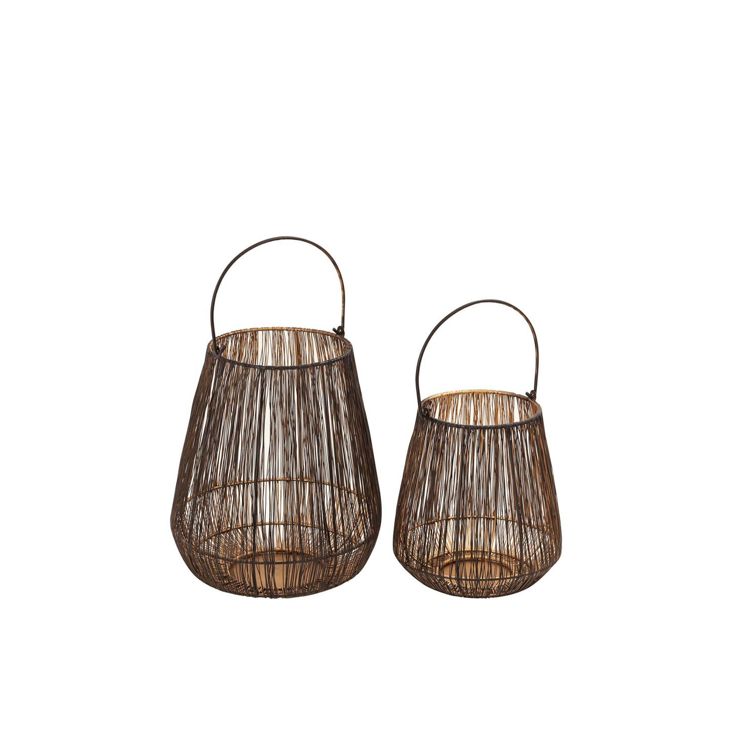 PEAR MESH BLACK METAL LANTERN