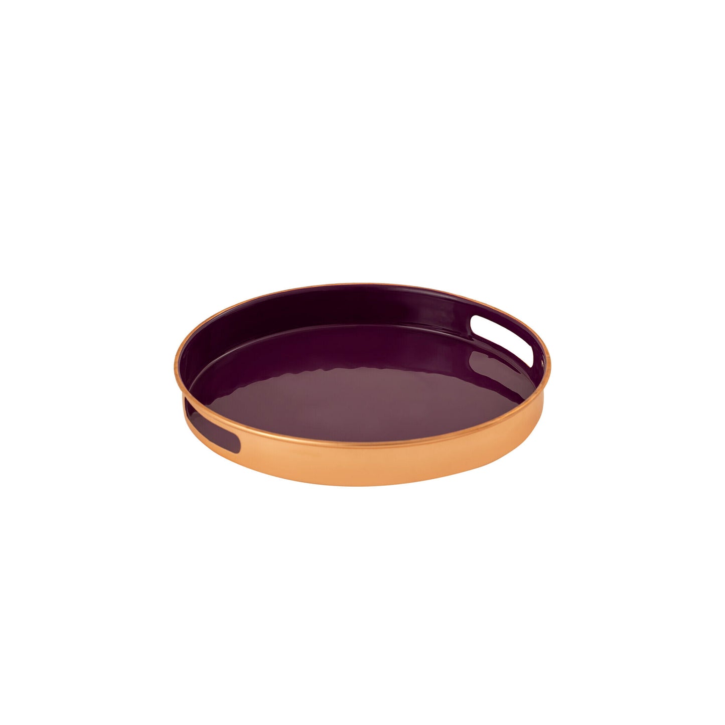 Enamel Round Copperside Tray- Set Of 2