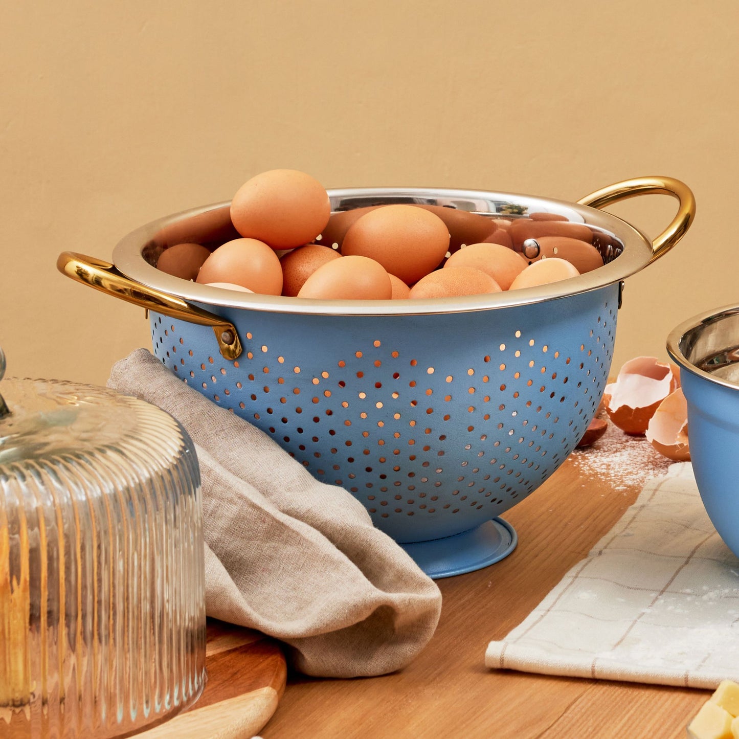 COLUM STEEL COLANDER - Blue