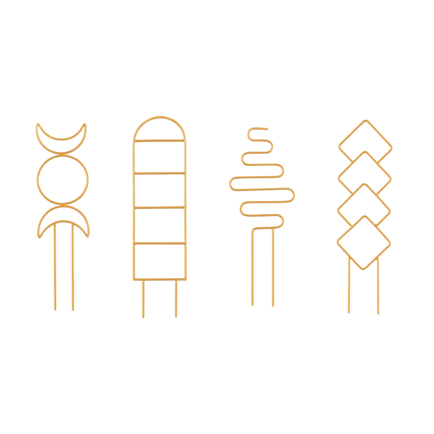 Metal Gold Plant Support - Set of 4