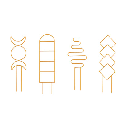 Metal Gold Plant Support - Set of 4