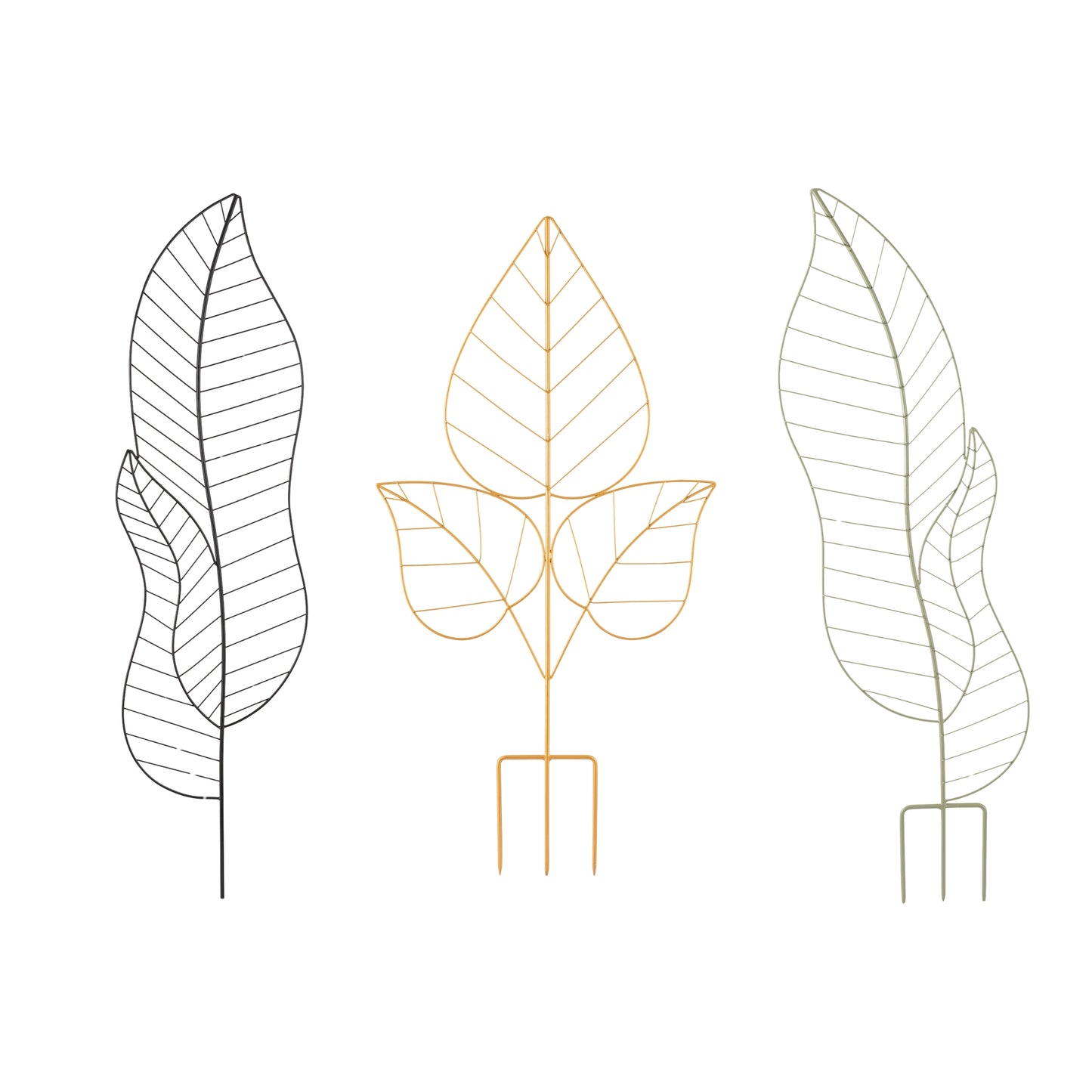 Leaf Metal Plant Supporter - Set of 3