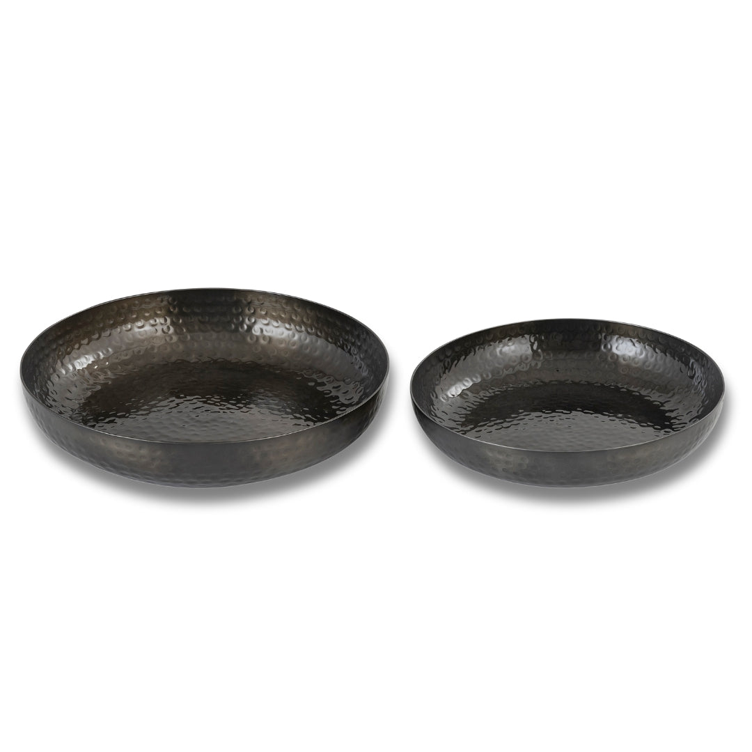 Hammered Round Copper Trays