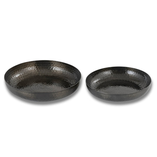 Hammered Round Copper Trays