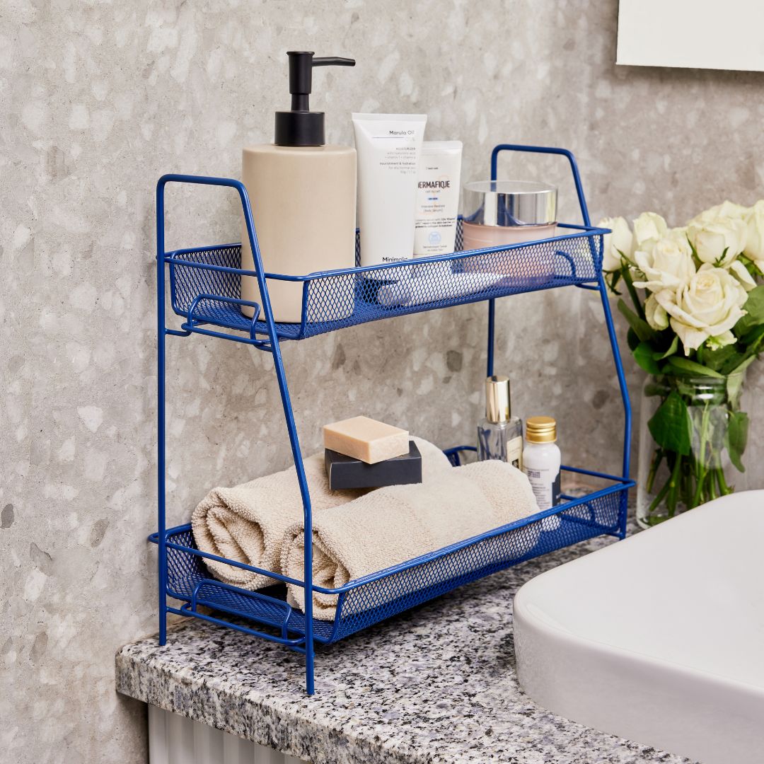 TIDY UP 2 TIER METAL MESH RACK