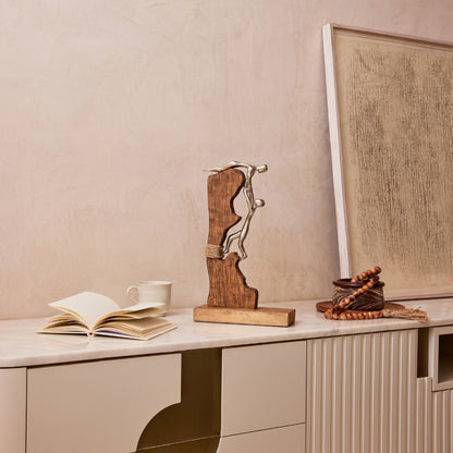 TEAM WORK 2 WOOD METAL DECOR OBJECT