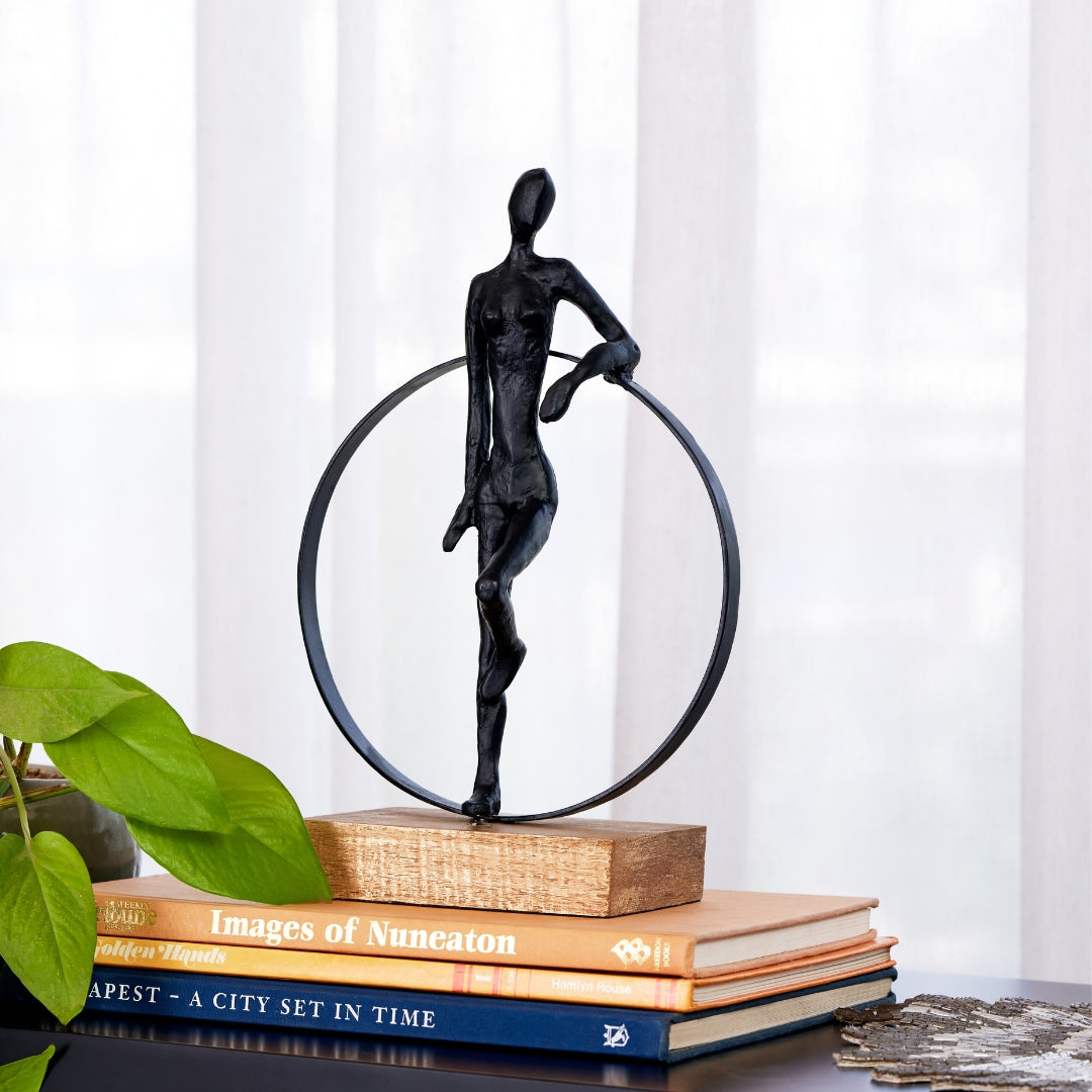 TRAPEZE MAN METAL WOOD DECOR OBJECT