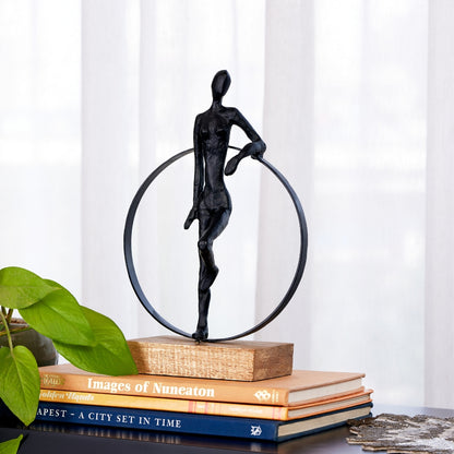 TRAPEZE MAN METAL WOOD DECOR OBJECT