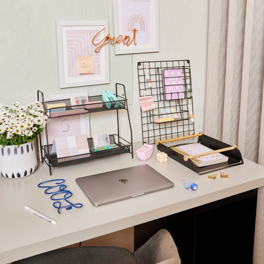 TIDY UP 2 TIER METAL MESH RACK