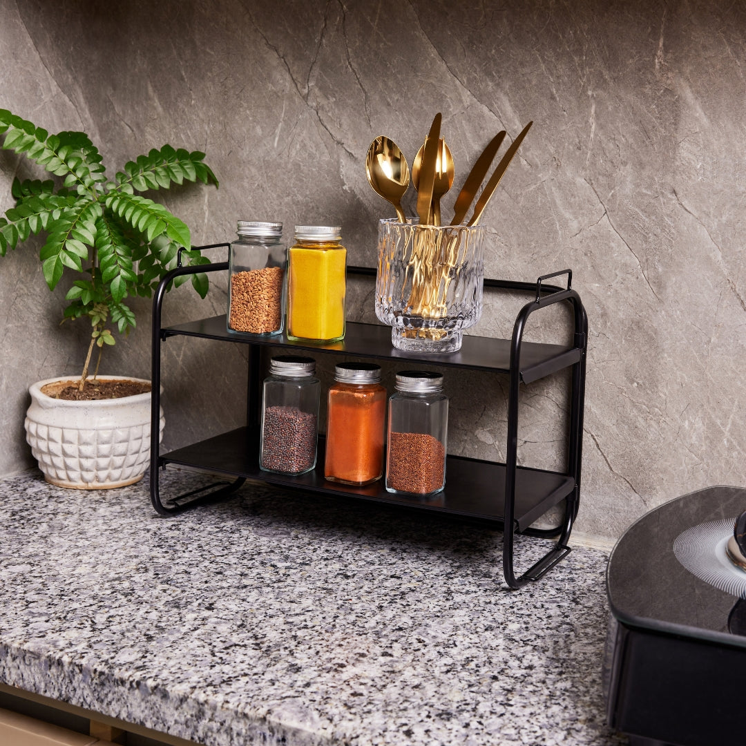 CLEAN UP 2 TIER BLACK METAL RACK – Kaniry Home Decor