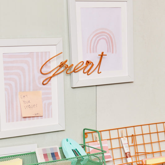 I AM "GREAT" ORANGE METAL WALL QUOTE