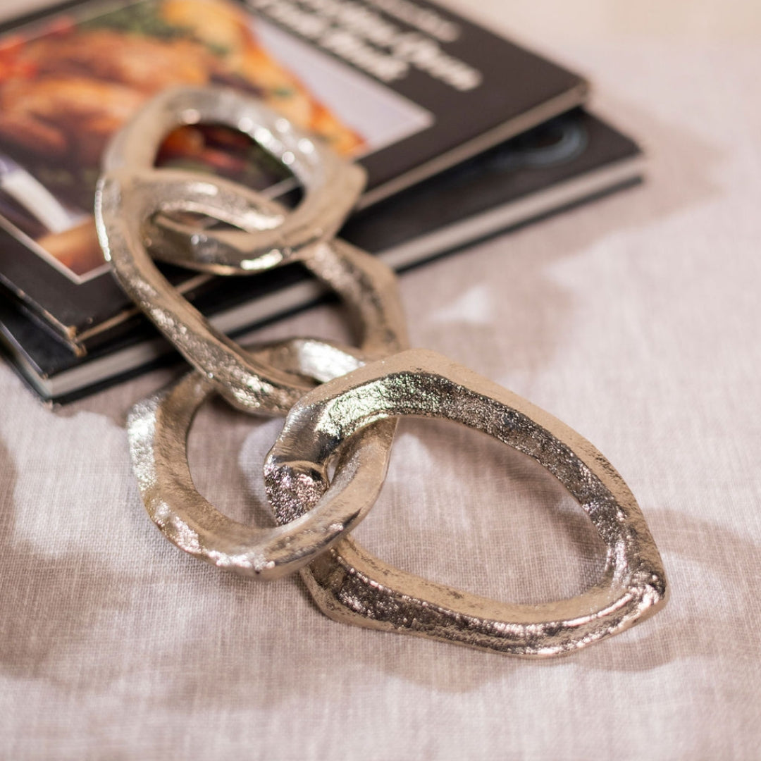 Mod Teardrop Silver Metal Decor Object