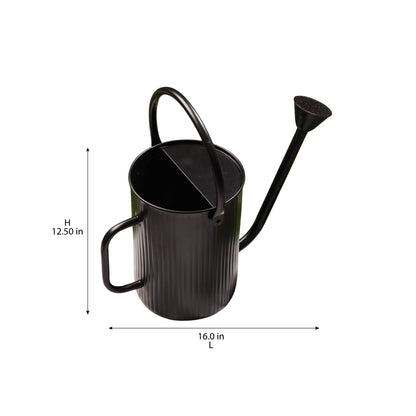 Flutted Metal Black Watering Can