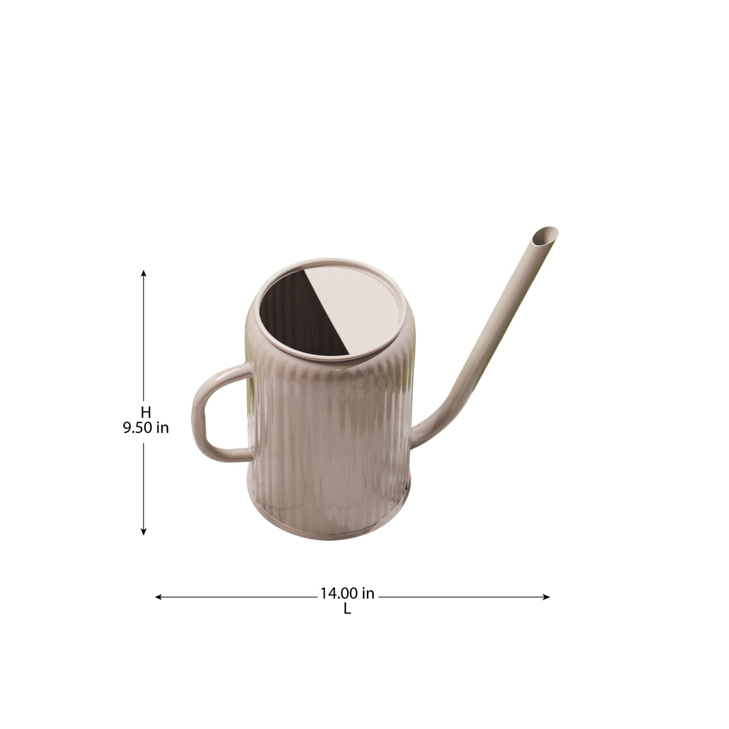 Flutted Metal Warm Grey Watering Can