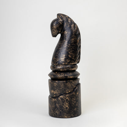 KNIGHT WOODEN BLACK DECOR OBJECT