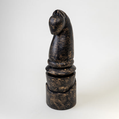 KNIGHT WOODEN BLACK DECOR OBJECT