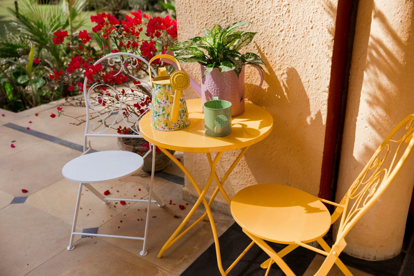 French Cafe Bistro Metal Table & 2 Chair's Set
