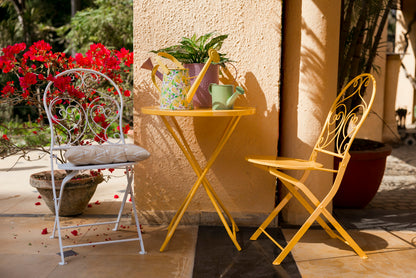 French Cafe Bistro Metal Table & 2 Chair's Set