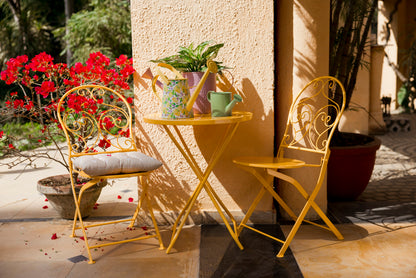 French Cafe Bistro Metal Table & 2 Chair's Set