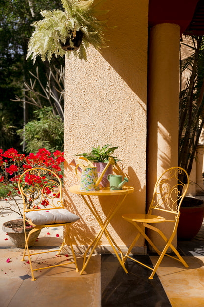 French Cafe Bistro Metal Table & 2 Chair's Set