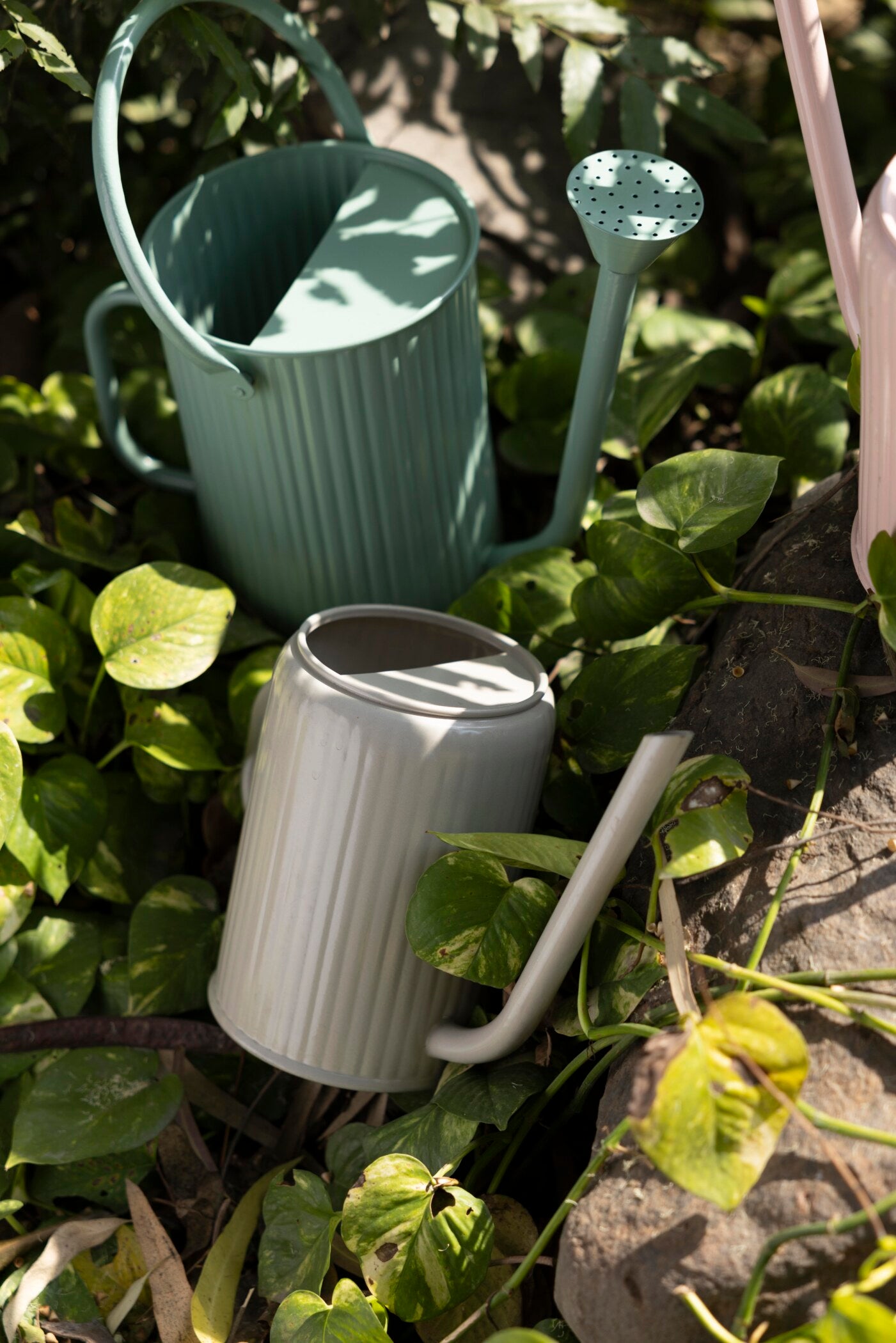 Flutted Metal Black Watering Can