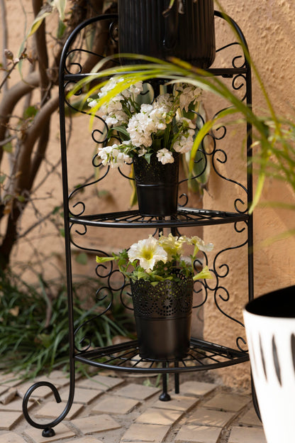 Trellis 3-Tier Corner Metal Plant Stand