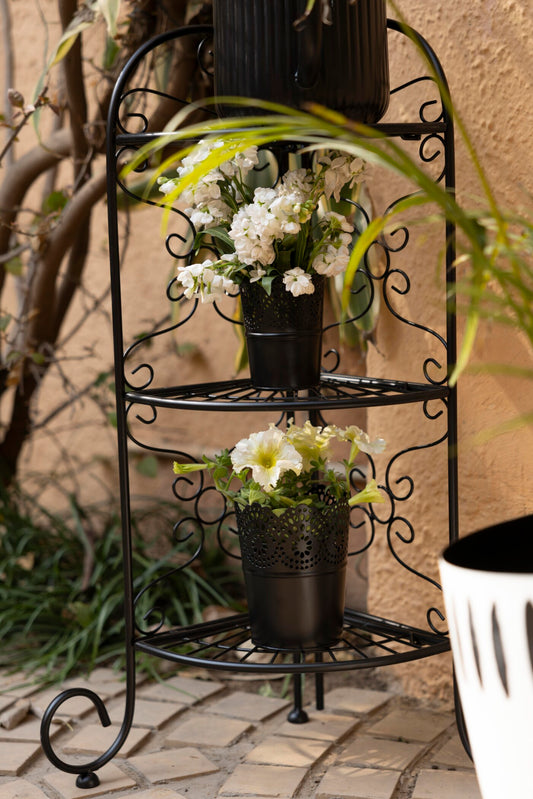 Trellis 3-Tier Corner Metal Plant Stand