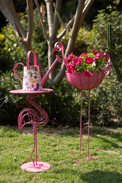 Flamingo Metal Pink Accent Table