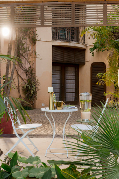 French Cafe Bistro Metal Table & 2 Chair's Set