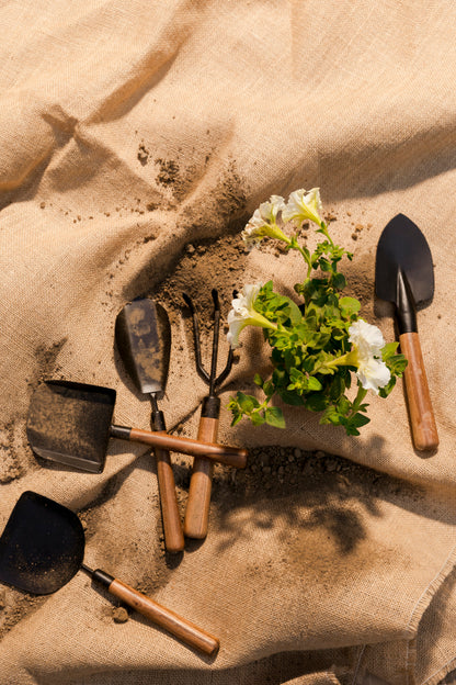 Metal Wood Garden Tool Set