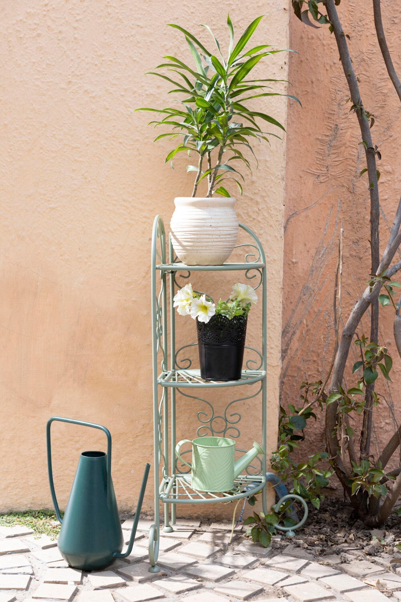 Trellis 3-Tier Corner Metal Plant Stand